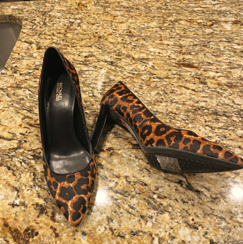 Leopard print heels.